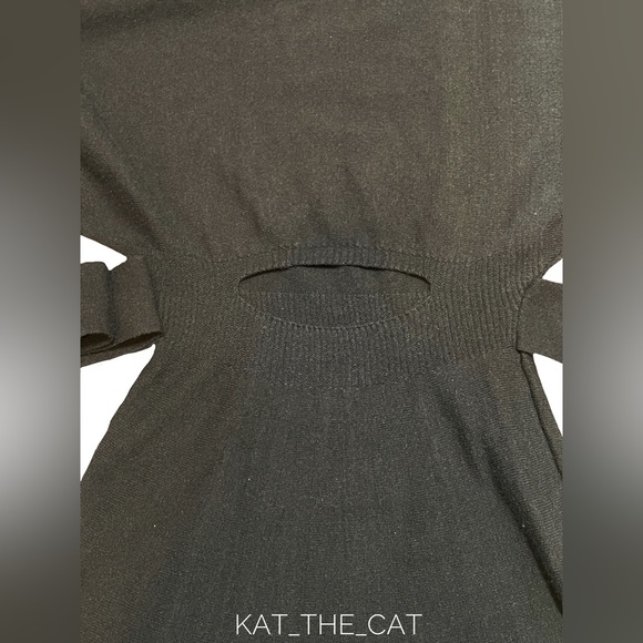 Sunny Lin Black Sweater Dress with Puffed Sleeves - Small - Picture 9 of 12